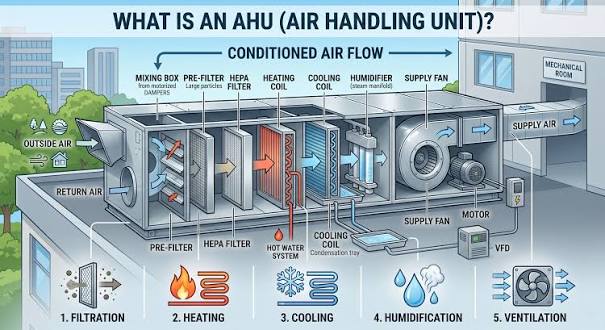 Air handling and fresh-air ventilation system